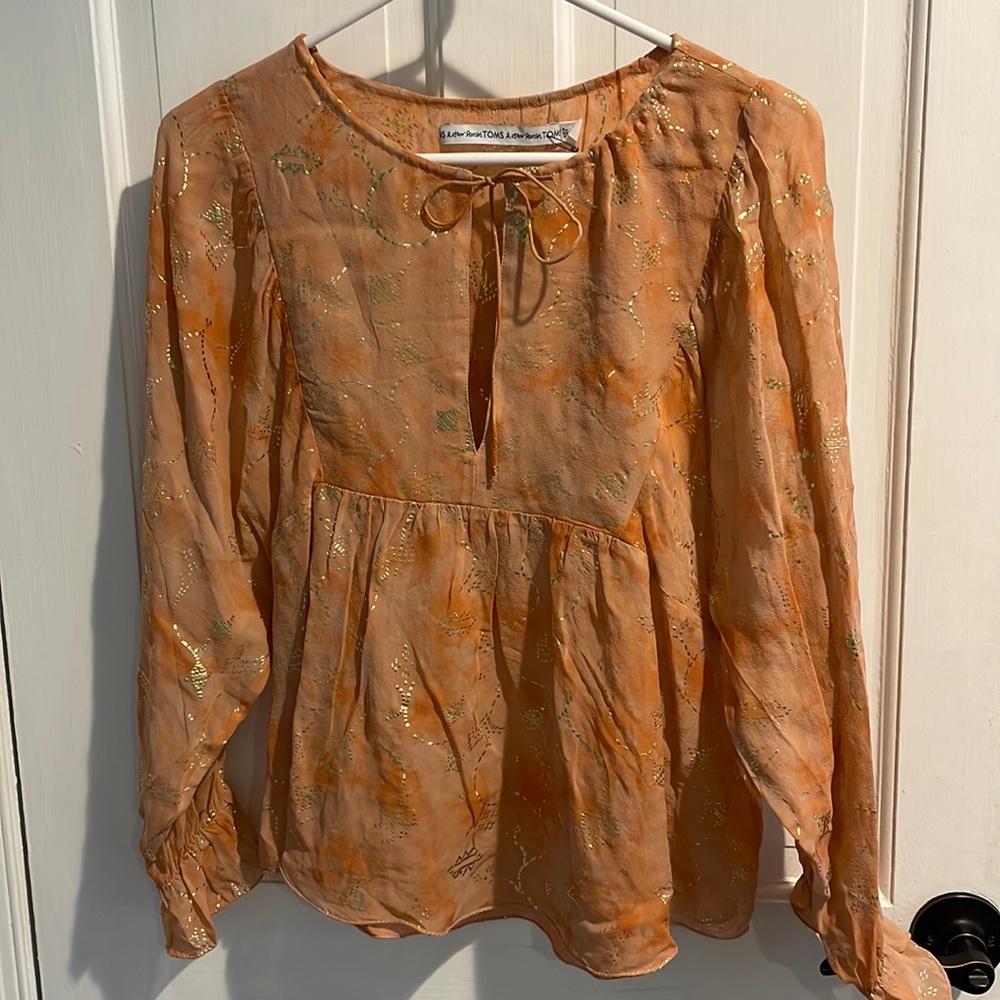 & Other Stories gold shimmer top